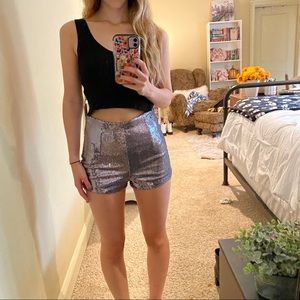 F21 Sequin High-Waisted Shorts